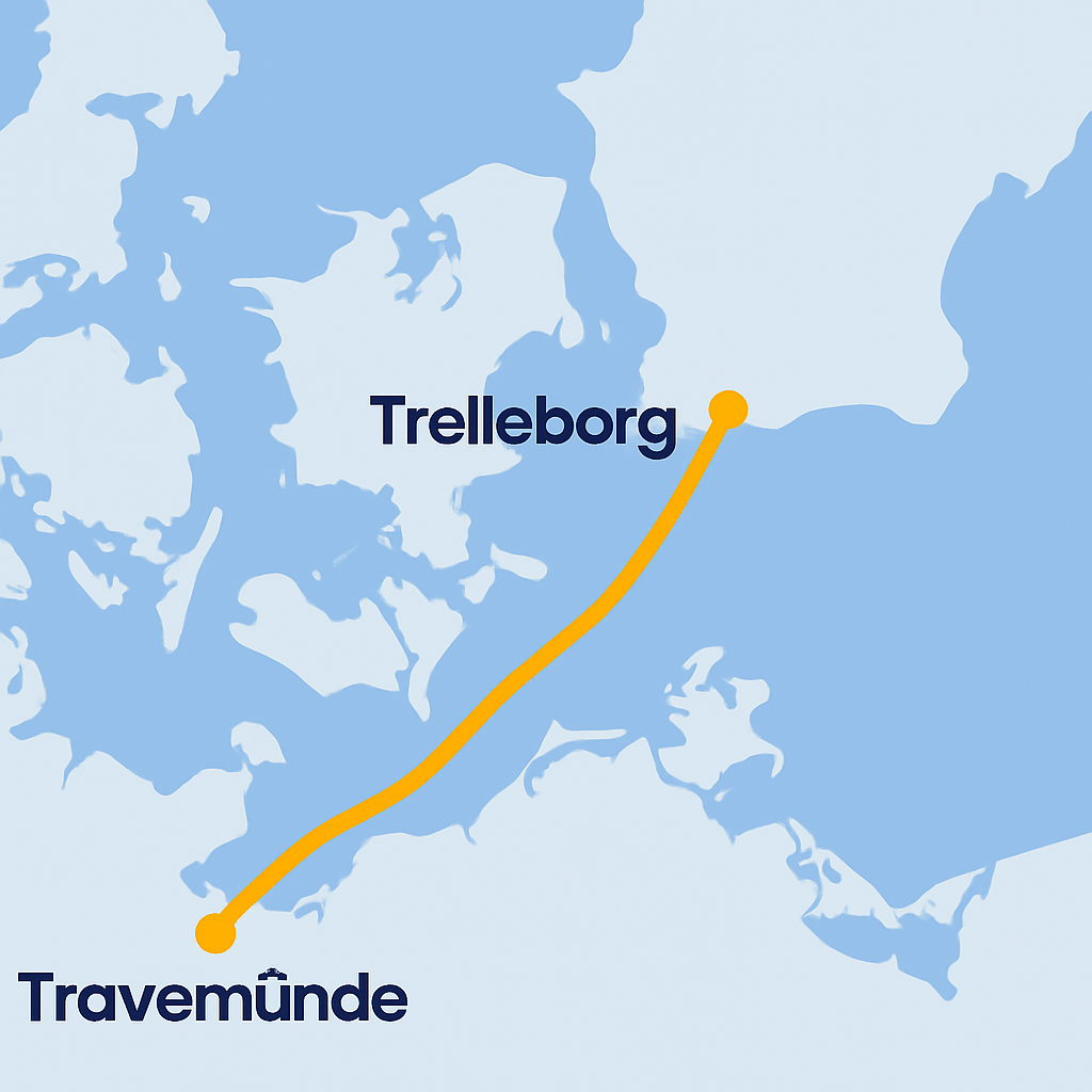 Fährroute Travemünde-Trelleborg über die Ostsee